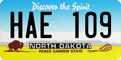 ND license plate HAE109