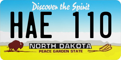 ND license plate HAE110