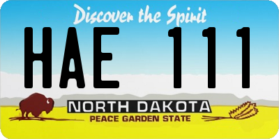 ND license plate HAE111