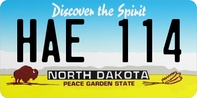 ND license plate HAE114