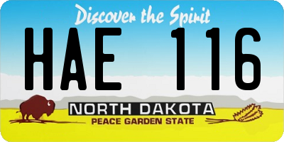 ND license plate HAE116