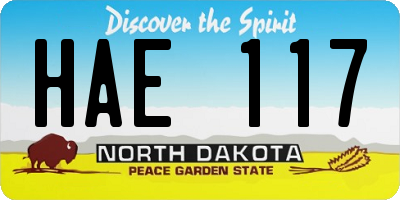 ND license plate HAE117