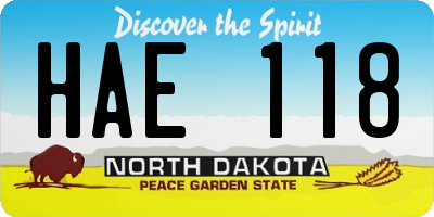 ND license plate HAE118