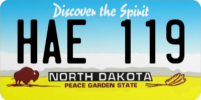 ND license plate HAE119