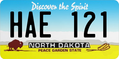 ND license plate HAE121