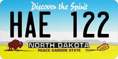 ND license plate HAE122