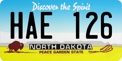 ND license plate HAE126