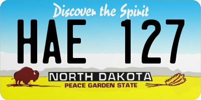 ND license plate HAE127