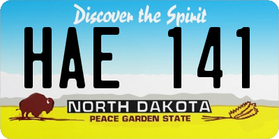 ND license plate HAE141