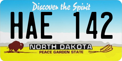 ND license plate HAE142