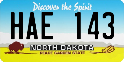 ND license plate HAE143