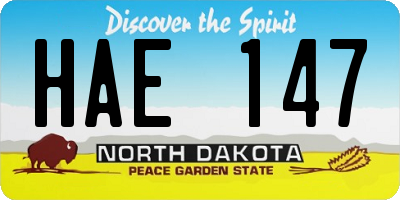 ND license plate HAE147