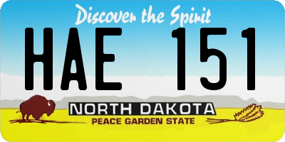 ND license plate HAE151