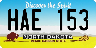 ND license plate HAE153