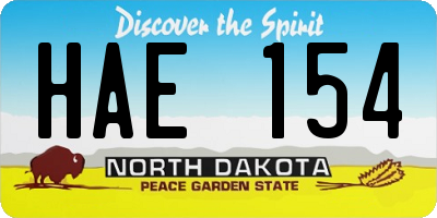 ND license plate HAE154