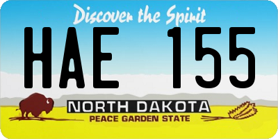 ND license plate HAE155