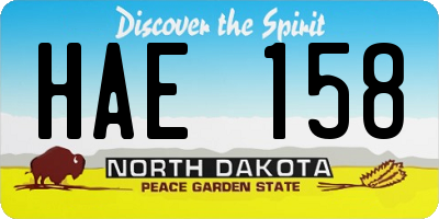 ND license plate HAE158