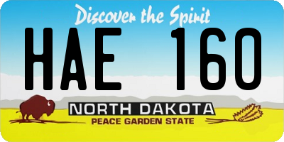 ND license plate HAE160