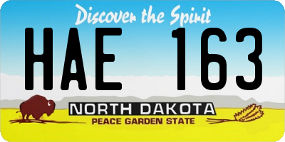 ND license plate HAE163