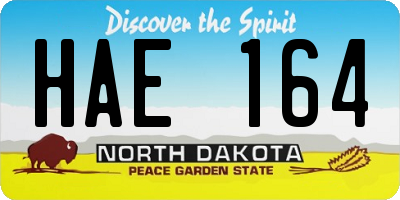 ND license plate HAE164