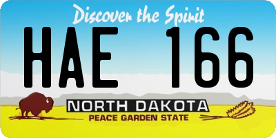 ND license plate HAE166