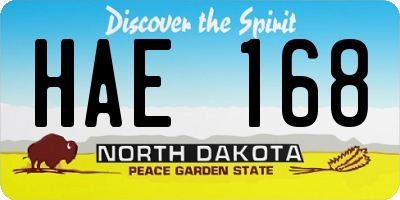 ND license plate HAE168