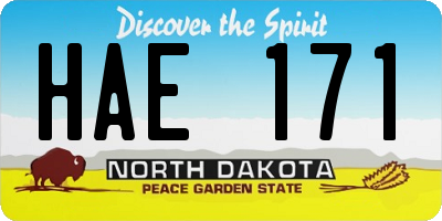 ND license plate HAE171