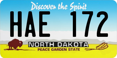 ND license plate HAE172