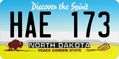 ND license plate HAE173