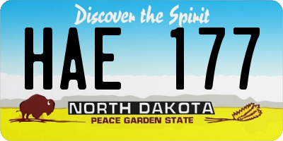 ND license plate HAE177