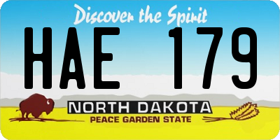 ND license plate HAE179