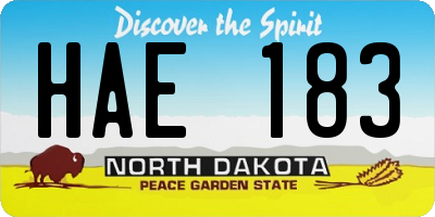 ND license plate HAE183