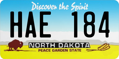 ND license plate HAE184