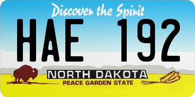 ND license plate HAE192