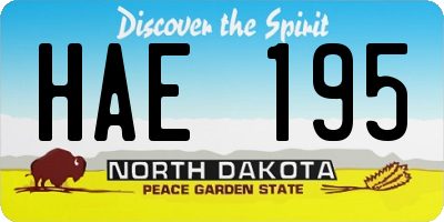 ND license plate HAE195