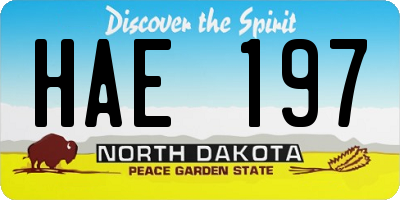 ND license plate HAE197