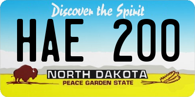 ND license plate HAE200