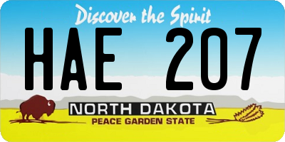 ND license plate HAE207