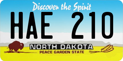 ND license plate HAE210