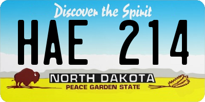 ND license plate HAE214