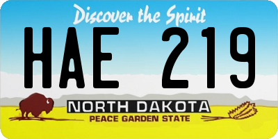 ND license plate HAE219