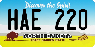 ND license plate HAE220