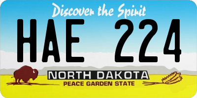 ND license plate HAE224