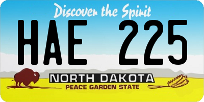 ND license plate HAE225
