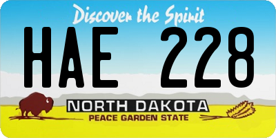 ND license plate HAE228