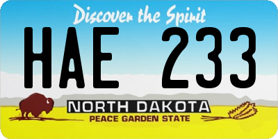 ND license plate HAE233