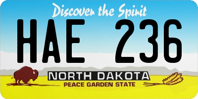 ND license plate HAE236