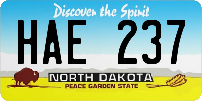 ND license plate HAE237