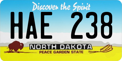 ND license plate HAE238