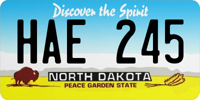 ND license plate HAE245